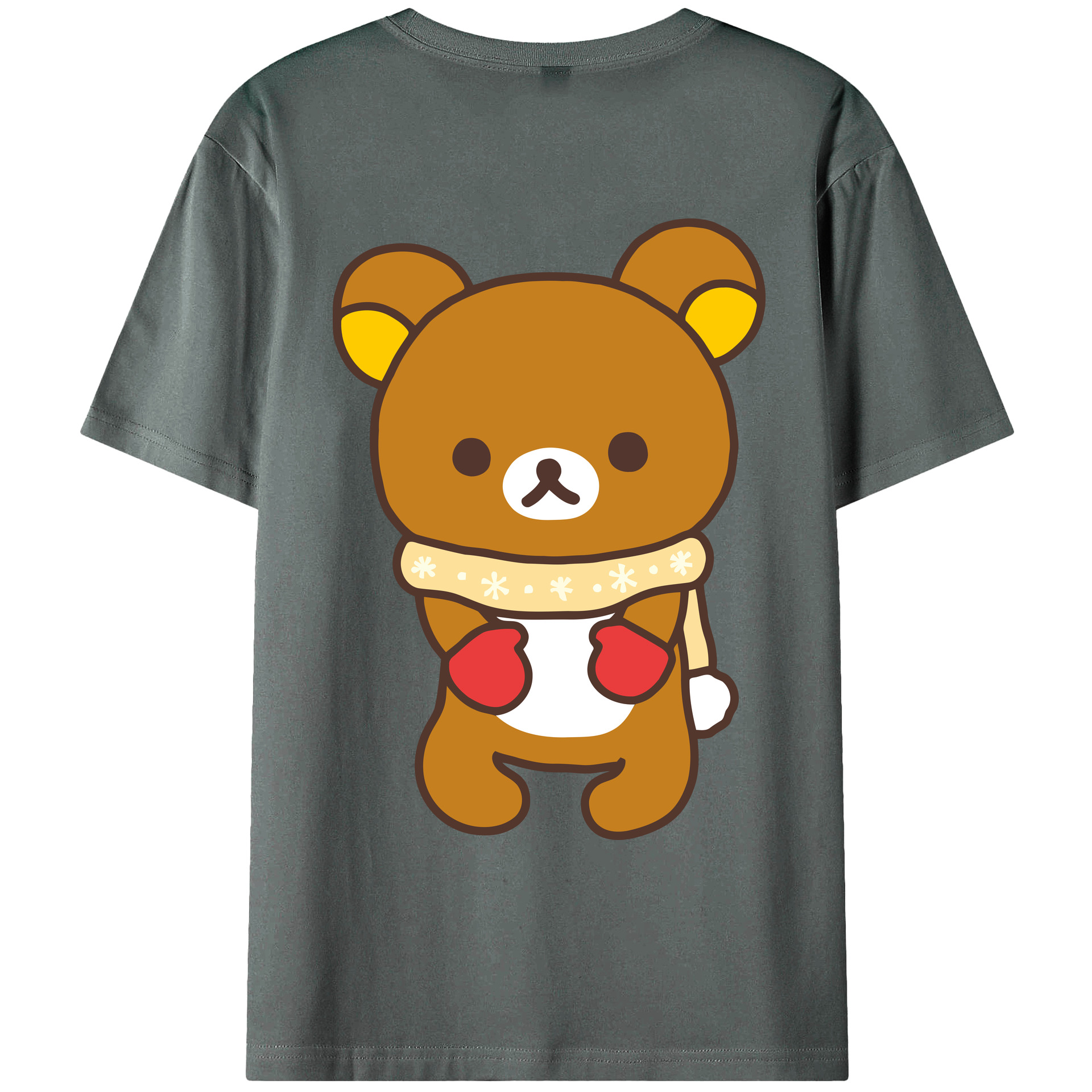 （画像用） リラックマ リラックマ キイロイトリ Rilakkuma Korilakkuma Kiiroitori 綿100％ メンズ半袖Tシャツ（バックプリント） 通気性